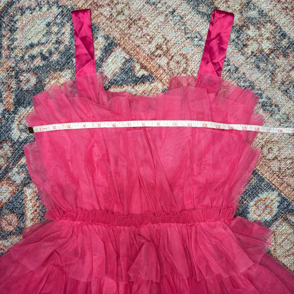 Storia Pink Tulle Ruffle Mini Dress - Picture 11 of 13